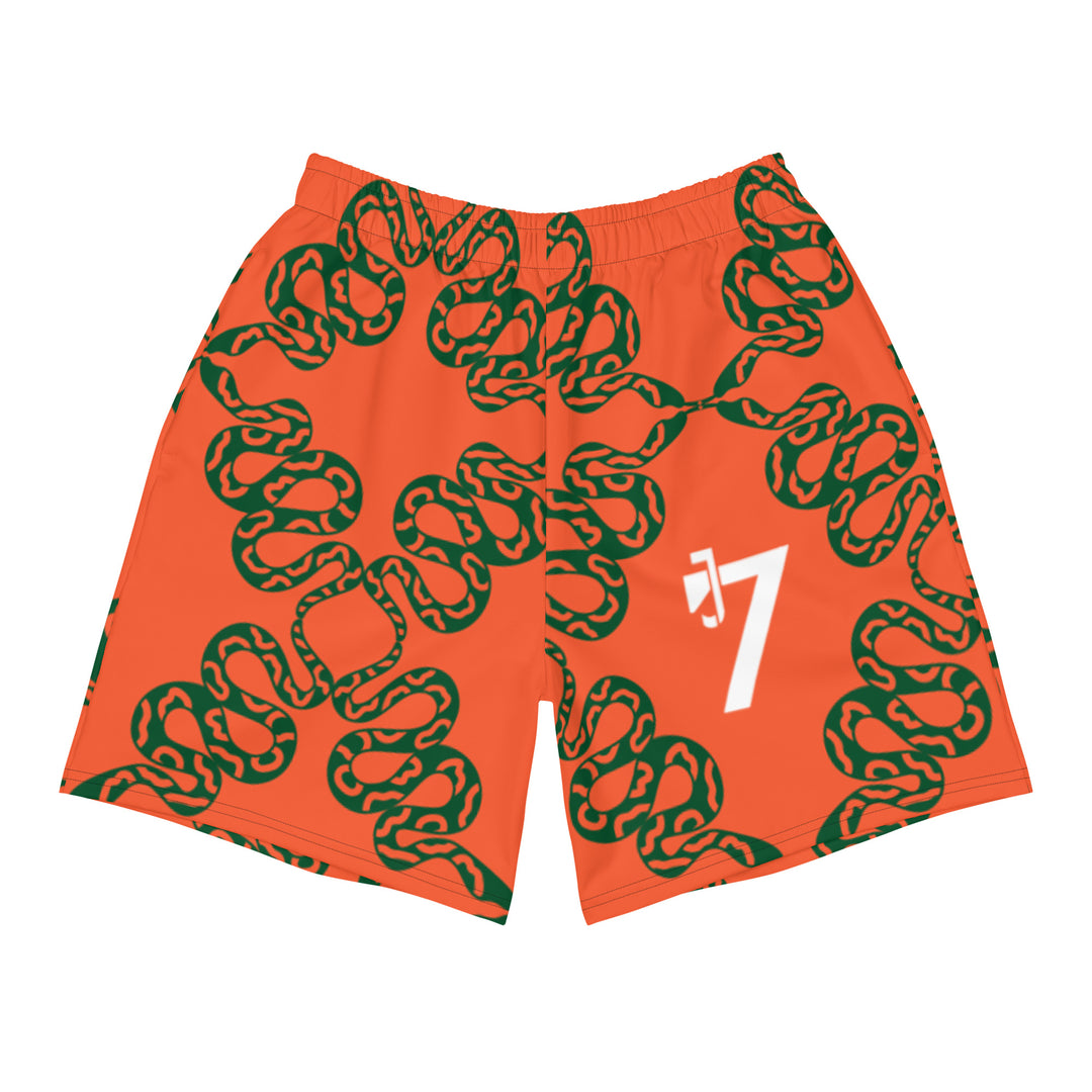 7s Orange Rush Men's Athletic Shorts - J SEVEN APPARELS 