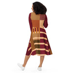 Load image into Gallery viewer, FALL COLOR BLOCK  midi dress - J SEVEN APPARELS 
