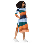 Load image into Gallery viewer, J7 multicolor long sleeve midi dress - J SEVEN APPARELS 
