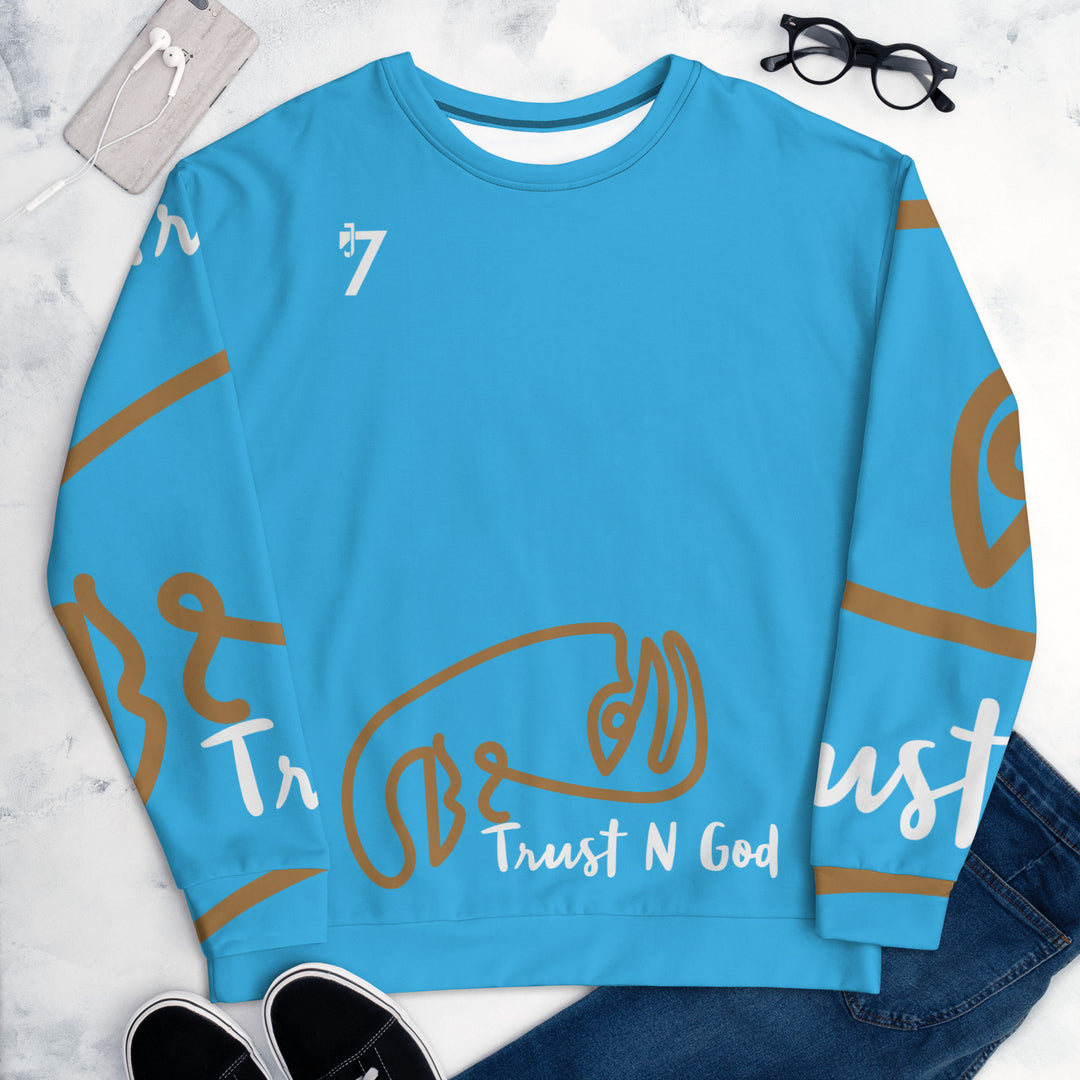 Trust In God Sky Blue  Sweatshirt