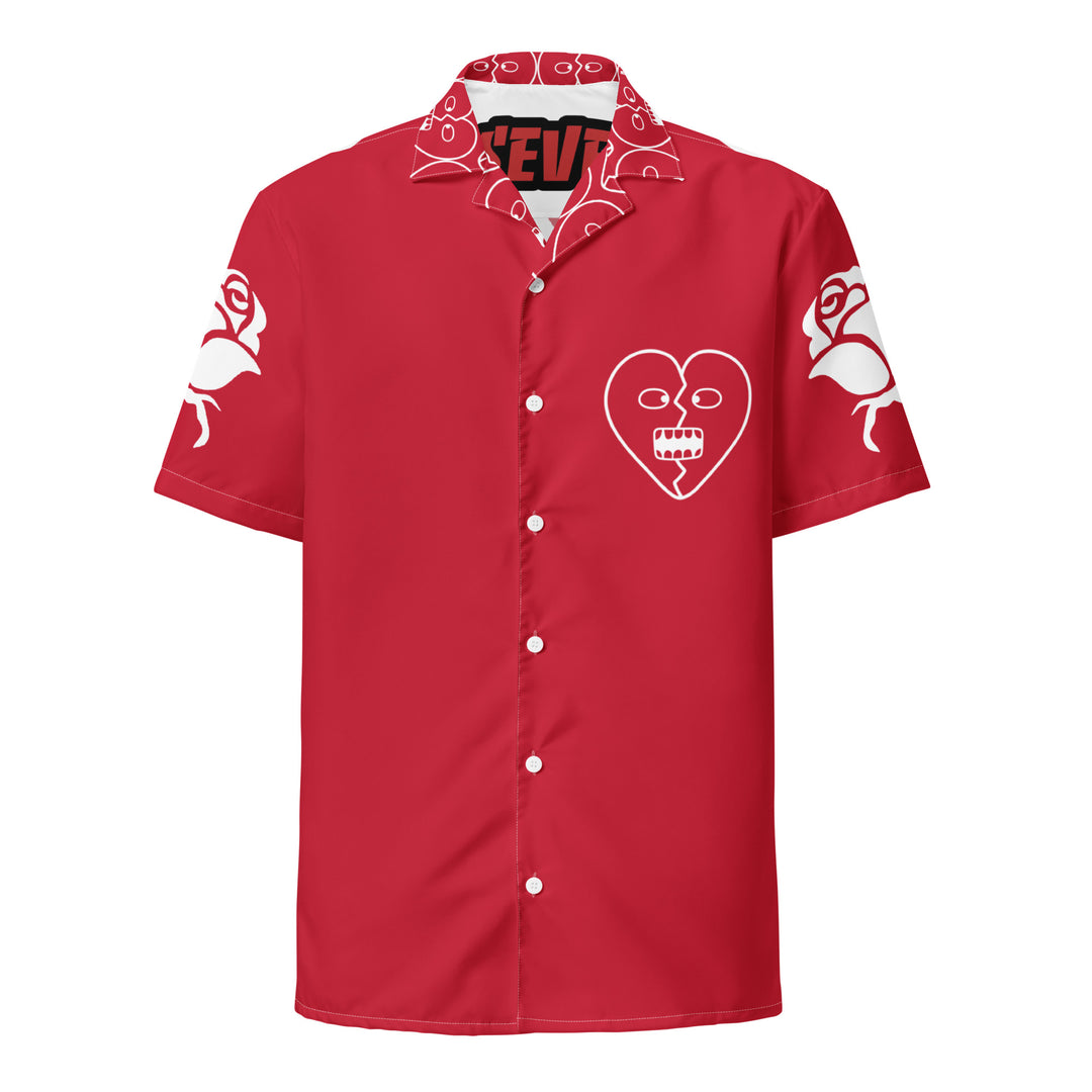 Red Rose Unisex button shirt - J SEVEN APPARELS 