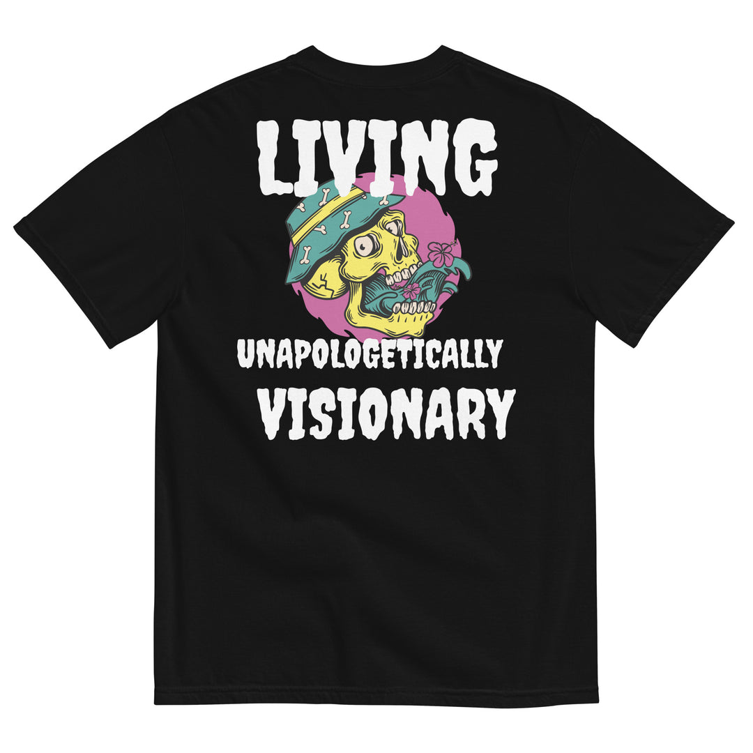 Oversized Graffiti TShirt Ride The Wavy Train LIVING UNAPOLOGETICALLY VISIONARY Unisex garment-dyed heavyweight t-shirt