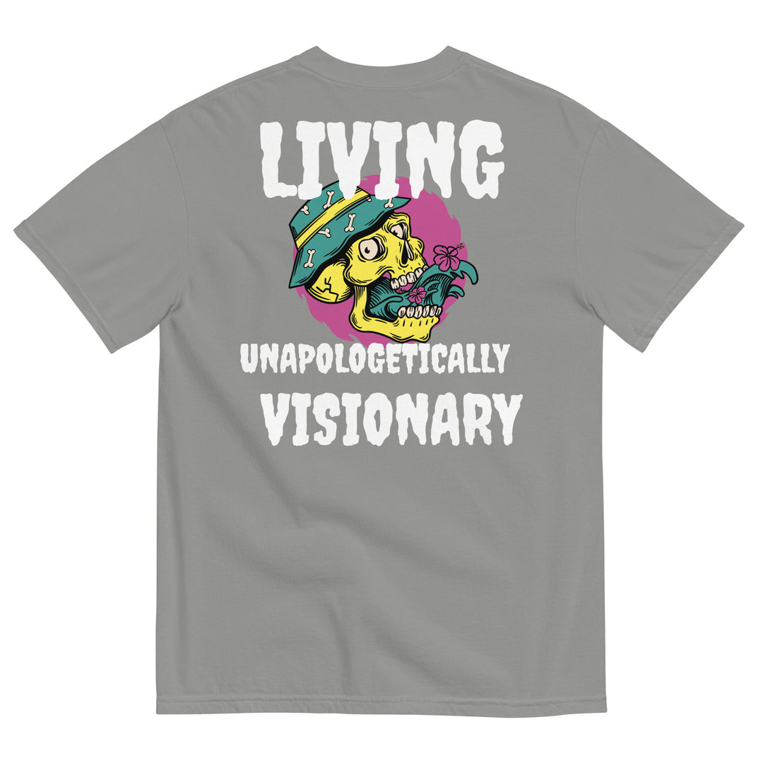 Oversized Graffiti TShirt Ride The Wavy Train LIVING UNAPOLOGETICALLY VISIONARY Unisex garment-dyed heavyweight t-shirt